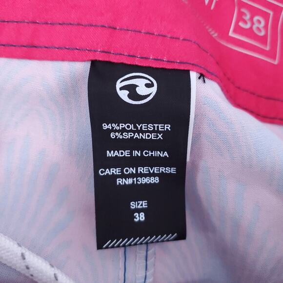 Ocean Current Mens Flamingo Colorblock Board Swim Short Side Pocket Tie Waist|38 - Picture 7 of 11